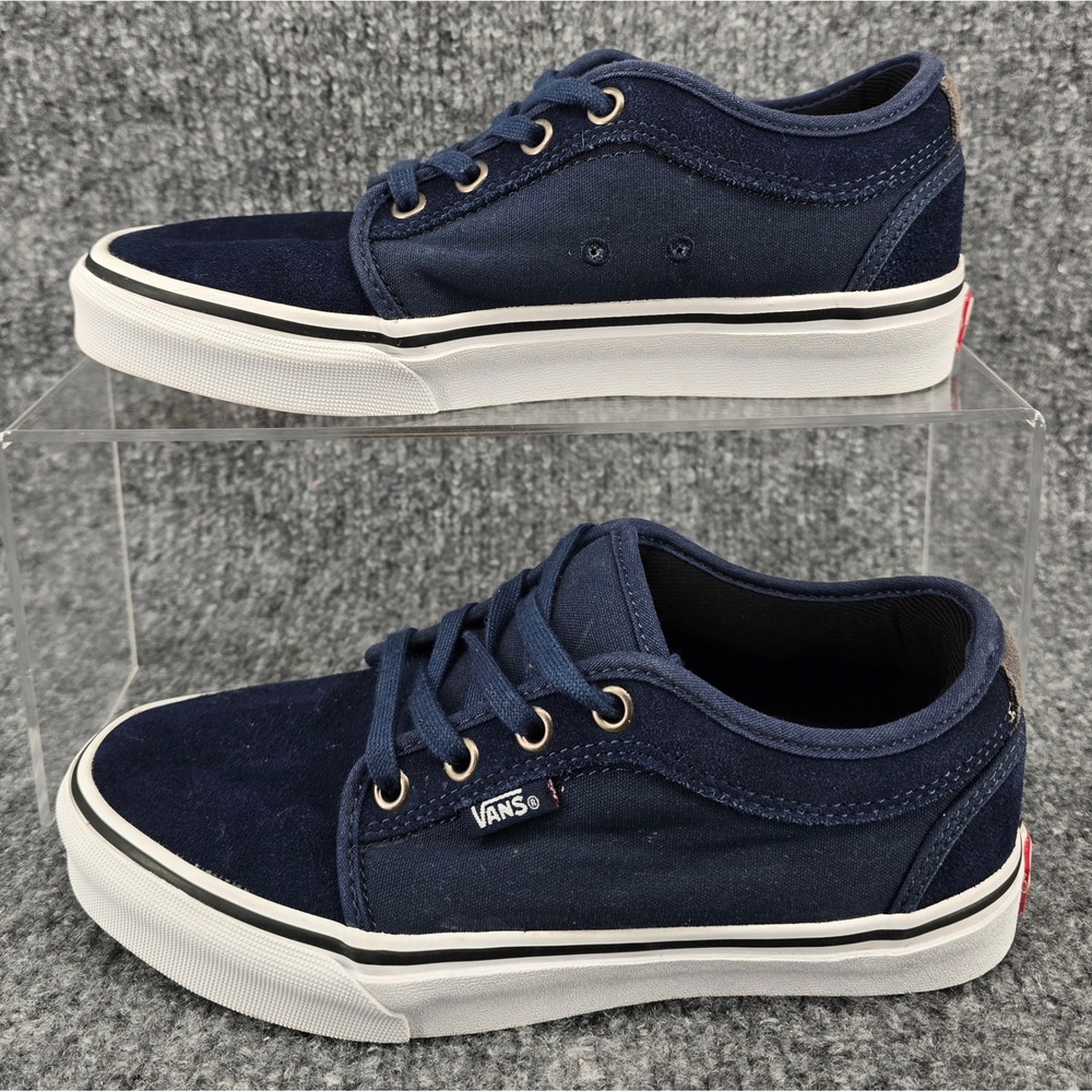 Vans Skate Chukka Low Pro Sneakers Kids Sz 3.5 Navy Suede Canvas Shoes School